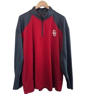 Knights Apparrel Oklahoma Sooners Pullover Mens 2X Red OU SEC College 1/4 Zip